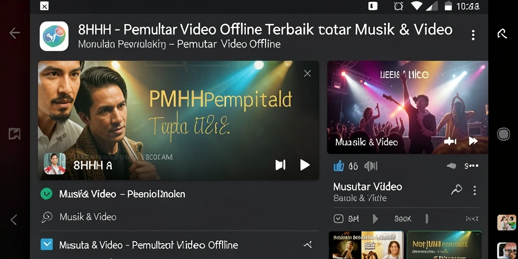 Tampilan antarmuka pemutar video offline 8HHH yang menarik dan mudah digunakan.