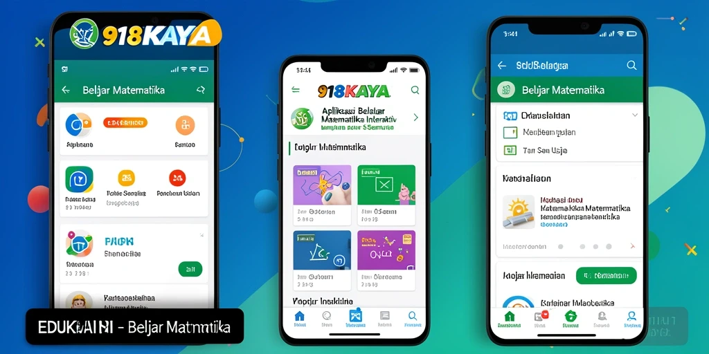 Tampilan antarmuka aplikasi Belajar Matematika 918KAYA yang interaktif dan informatif.