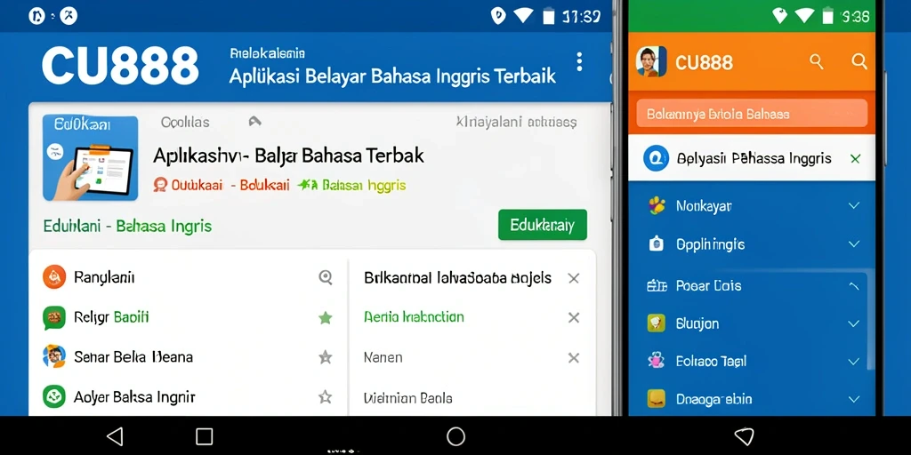 Tampilan antarmuka CU888 yang menarik dan fungsional untuk belajar Bahasa Inggris.