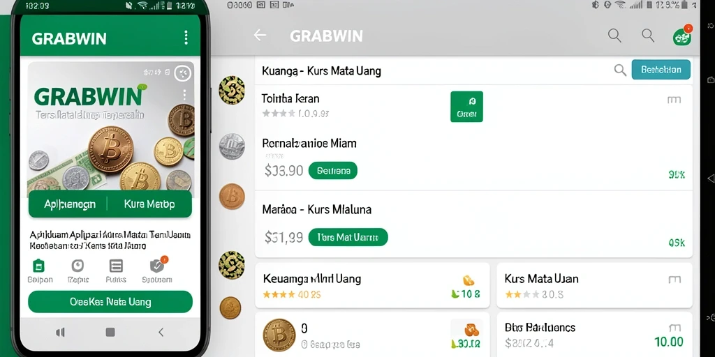 Antarmuka GRABWIN menampilkan kurs mata uang dengan jelas dan mudah dipahami.