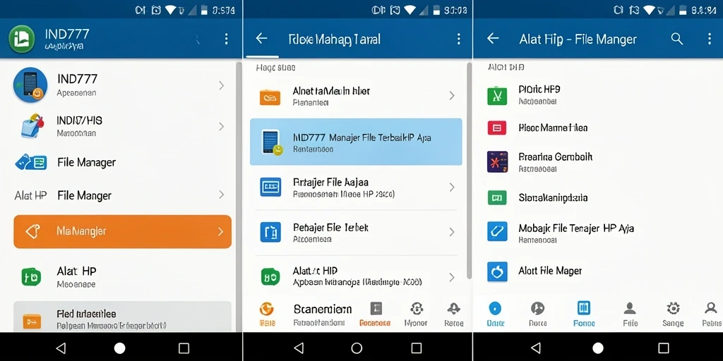 Antarmuka pengguna aplikasi File Manager IND777 yang jelas dan fungsional.