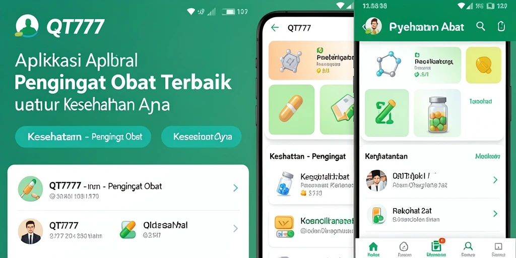 Tampilan antarmuka QT777 yang intuitif untuk pengingat obat.