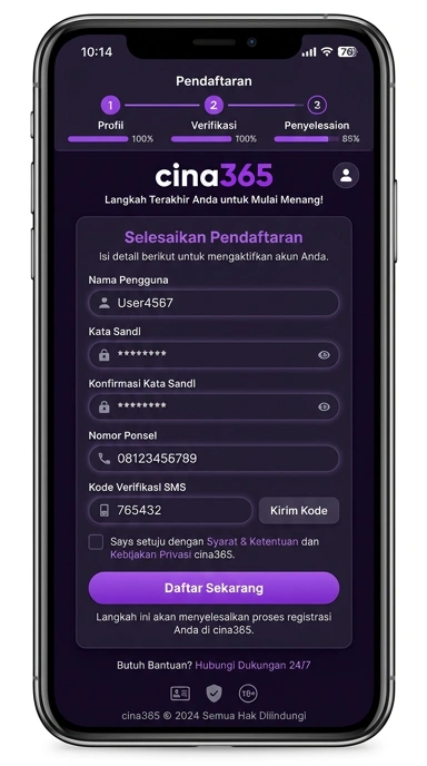 Buat Akun Baru cina365 dengan Mudah!